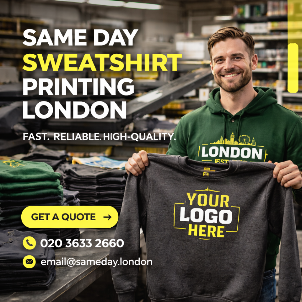 Same Day Sweatshirt Printing London