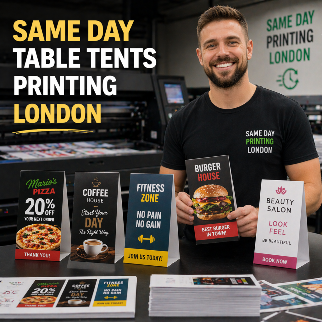 Same Day Table Tents Printing London