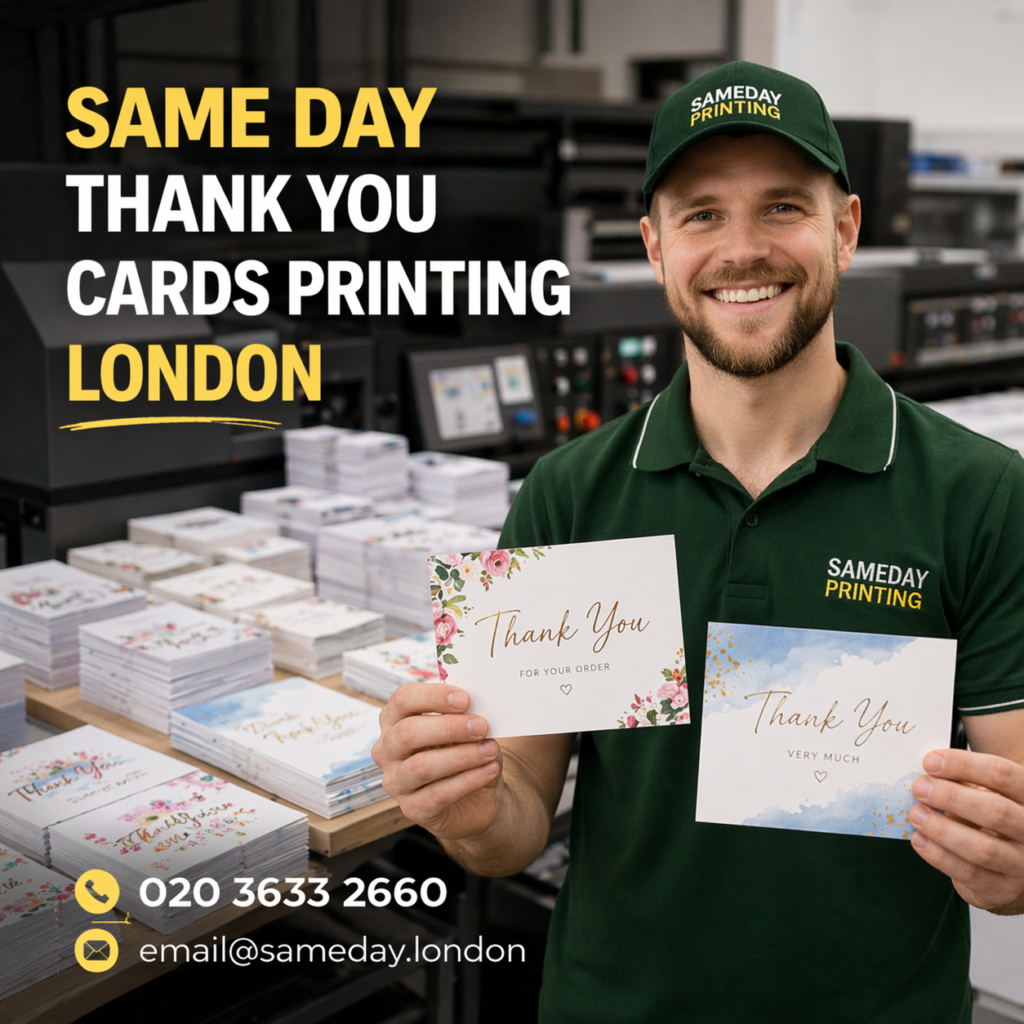 Same Day Thank You Cards Printing London